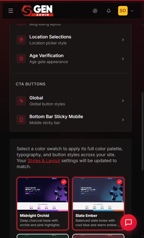 SGEN admin screenshot do-activate-theme-publicsite-after-slate-ember